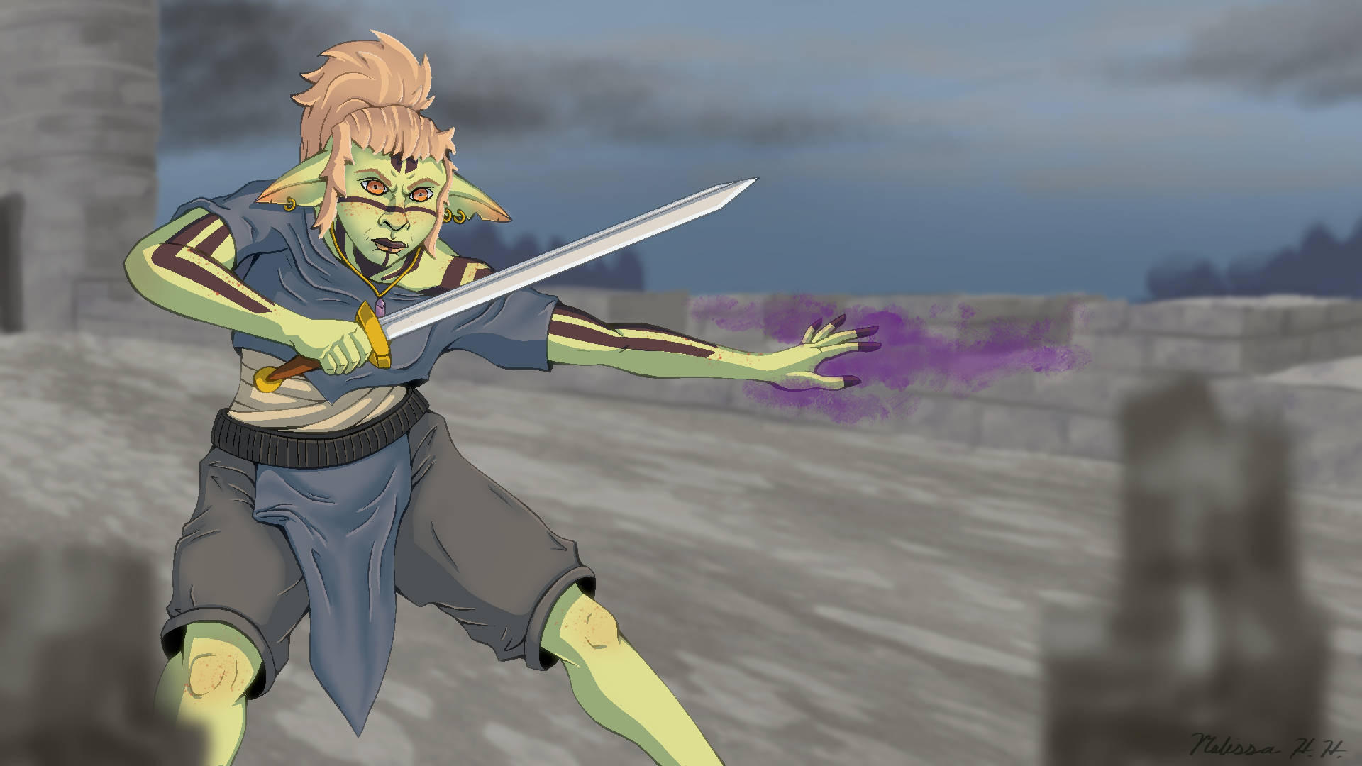 Wrath of the Warlock. Commission, Procreate.